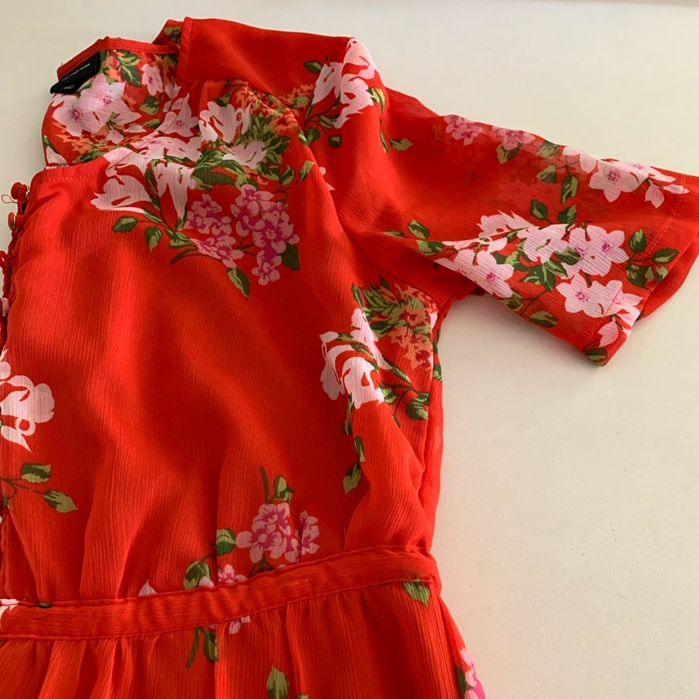 Who What Wear brand Red floral dress